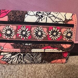 Vera Bradley Pink and Brown Floral Wallet